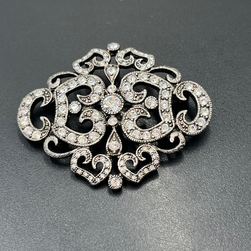 JBK‎ Camrose & Kross Kennedy Rhinestone Vintage Openwork Statement Brooch Piece